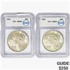 Image 1 : [2] 1922 Silver Peace Dollar ICG MS64