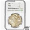 Image 1 : 1881-S Morgan Silver Dollar NGC MS65