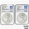 Image 1 : [2] 2015-W&2019-W Silver Eagle NGC MS70 FDI Burnished