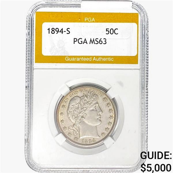 1894-S Barber Half Dollar PGA MS63