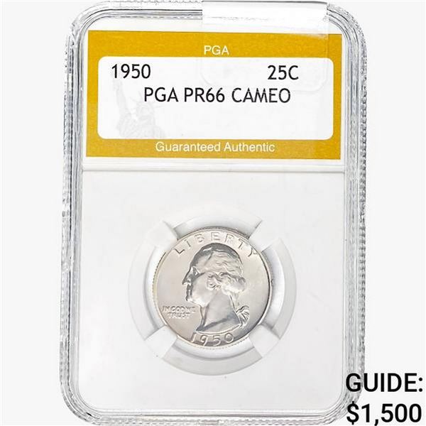 1950 Washington Silver Quarter PGA PR66 CAMEO