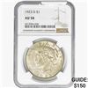 1923-D Silver Peace Dollar NGC AU58
