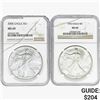 Image 1 : [2] 1992&2006 Silver Eagle NGC MS69