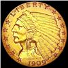 Image 1 : 1909 $2.50 Gold Quarter Eagle CLOSELY UNCIRCULATED