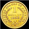 Image 2 : 1853-O Rare Gold Dollar CLOSELY UNCIRCULATED