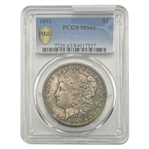 1893 Morgan Silver Dollar PCGS MS63
