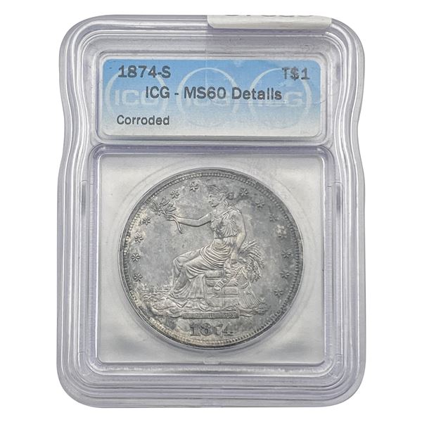 1874-S Morgan Silver Dollar ICG MS60