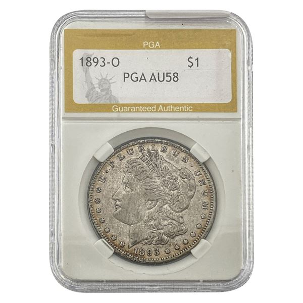 1893-O Morgan Silver Dollar PGA AU58