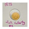 Image 1 : 1873 Open 3 Rare Gold Dollar