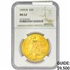 Image 1 : 1909/ 8 $20 Gold Double Eagle NGC MS62