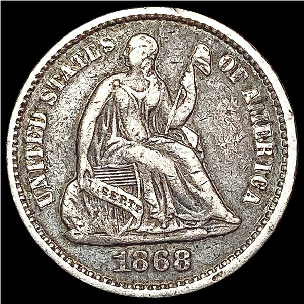 1868-P Seated Liberty Half Dime LIGHTLY CIRCULATED