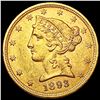 1893 $5 Gold Half Eagle UNCIRCULATED