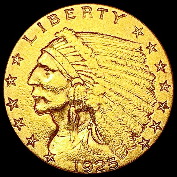 1925-D $2.50 Gold Quarter Eagle CLOSELY UNCIRCULATED