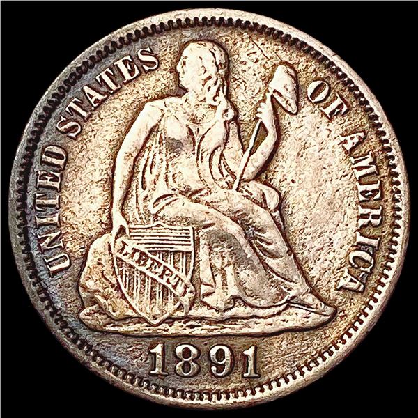 1891 Seated Liberty Dime CLOSELY UNCIRCULATED