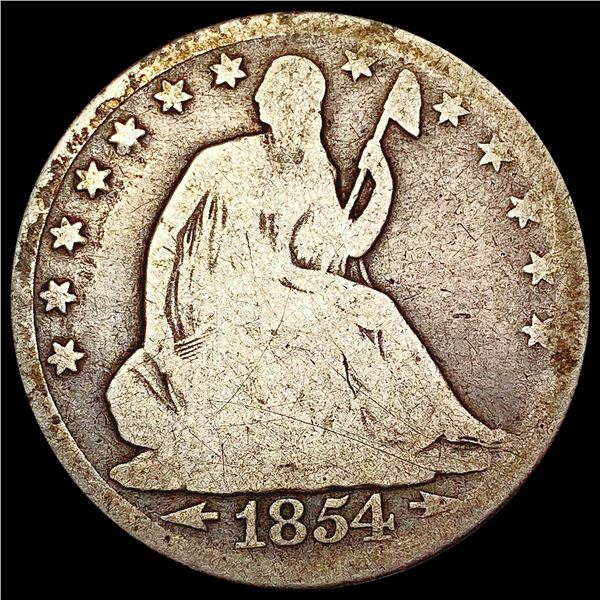 1854 Arrows Seated Liberty Half Dollar NICELY CIRCULATED