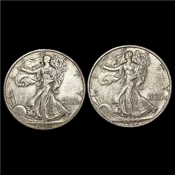 [2]1936-D & 1936-S Walking Liberty Half Dollar HIGH GRADE
