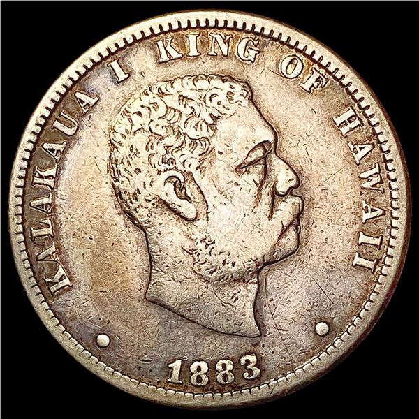 1883 Kingdom of Hawaii Quarter LIGHTLY CIRCULATED