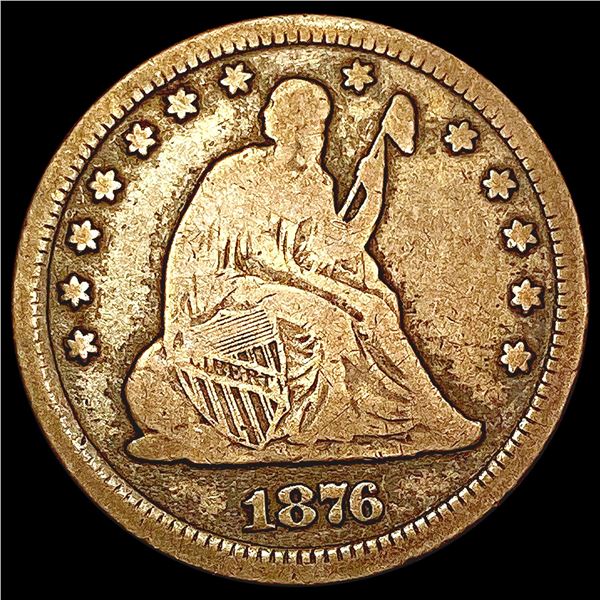 1876-CC Seated Liberty Quarter NICELY CIRCULATED