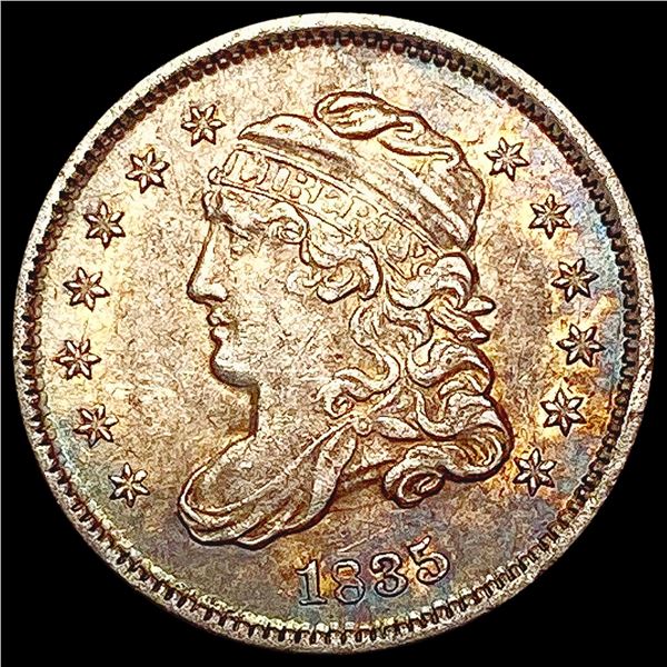 1835 Sm. Date/Lg. S Capped Bust Half Dime CHOICE AU