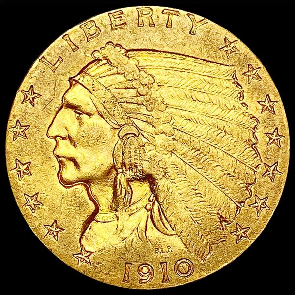 1910 $2.50 Gold Quarter Eagle CLOSELY UNCIRCULATED