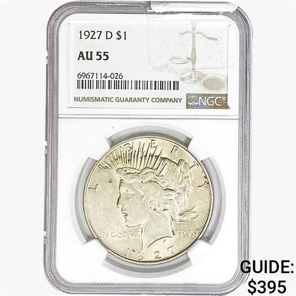1927-D Silver Peace Dollar NGC AU55