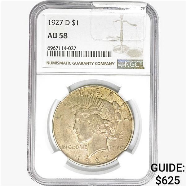 1927-D Silver Peace Dollar NGC AU58