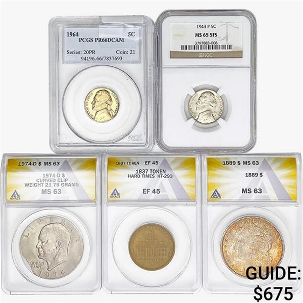 [5] 1837-1974-D Varied Coinage Collection