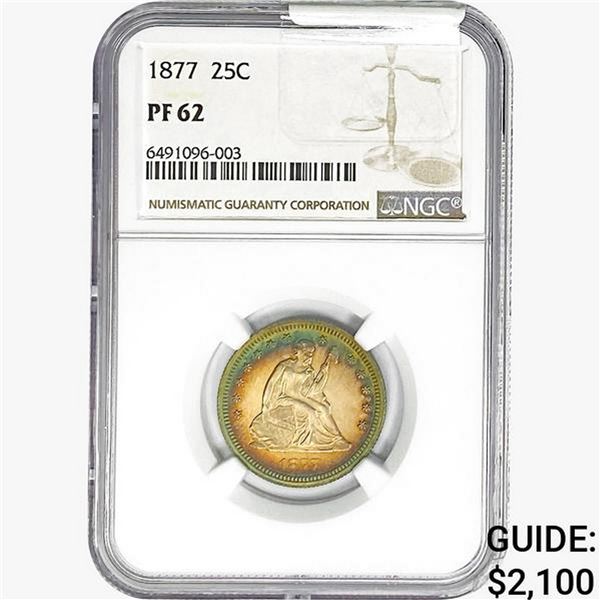 1877 Seated Liberty Quarter NGC PF62