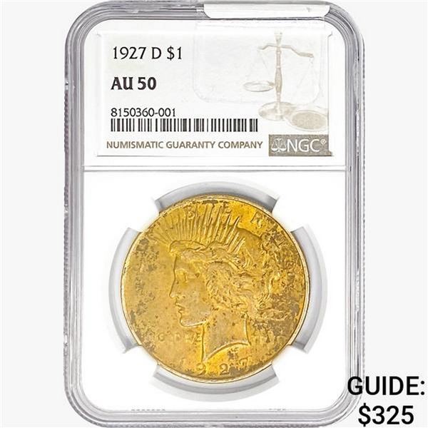 1927-D Silver Peace Dollar NGC AU50