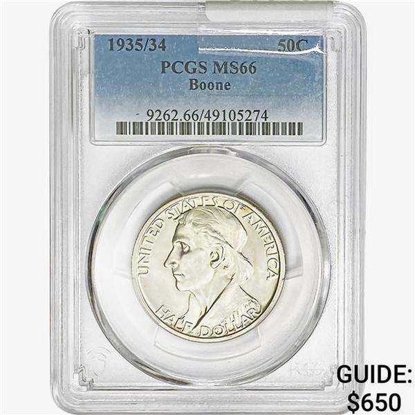 1935/34 Boone Half Dollar PCGS MS66