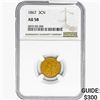 Image 1 : 1867 Nickel Three Cent NGC AU58