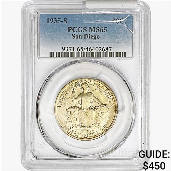1935-S San Diego Half Dollar PCGS MS65