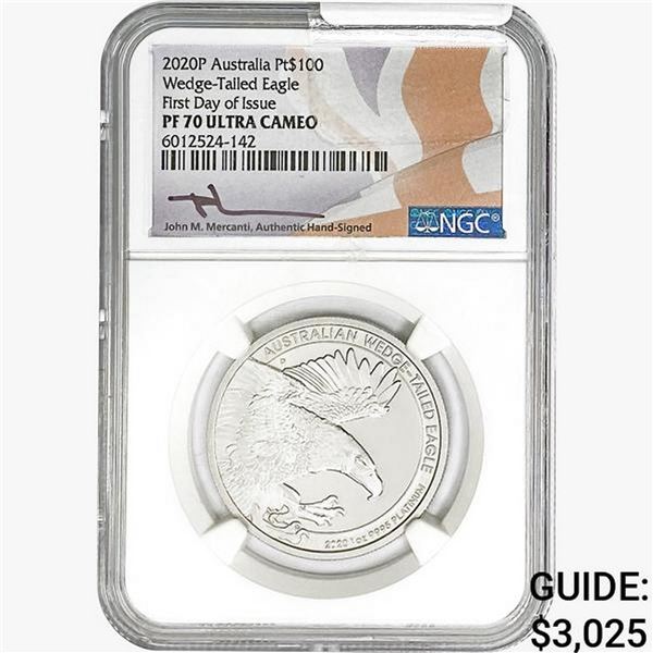 2020P Wedge-Tailed Eagle 1oz. Pt $100 Australia NGC PF70 UC FDI