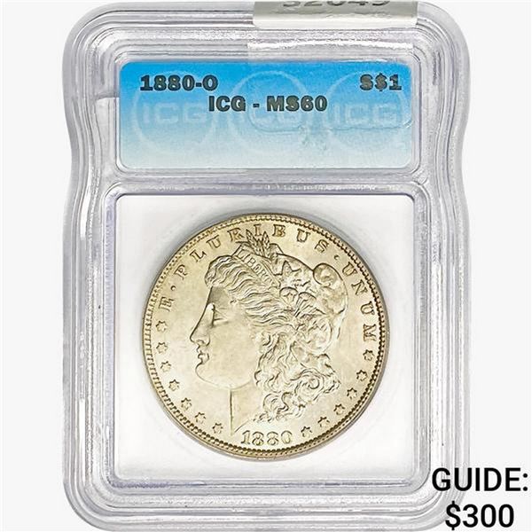 1880-O Morgan Silver Dollar ICG MS60