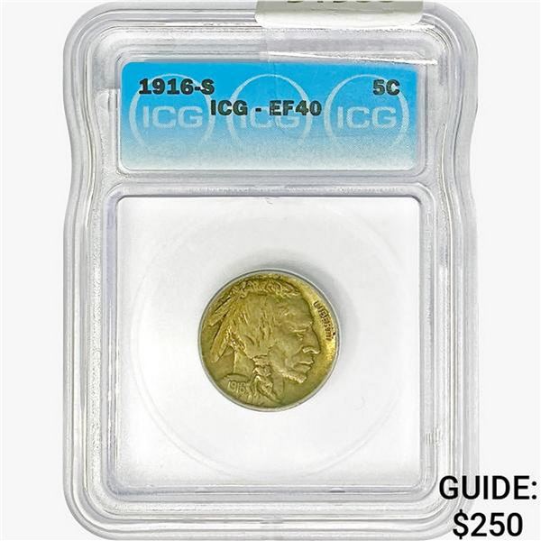 1916-S Buffalo Nickel ICG EF40