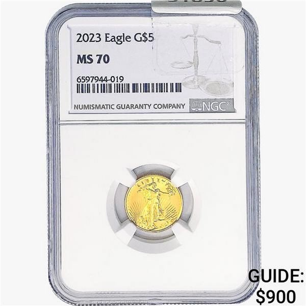 2023 1/10oz. Gold $5 Eagle NGC MS70