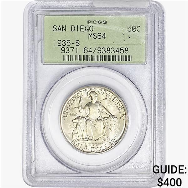 1935-S San Diego Half Dollar PCGS MS64