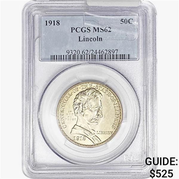1918 Illinois Half Dollar PCGS MS62