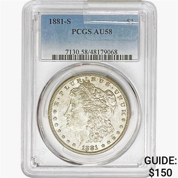 1881-S Morgan Silver Dollar PCGS AU58