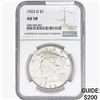 1923-D Silver Peace Dollar NGC AU58