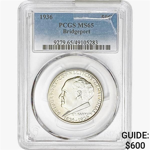1936 Bridgeport Half Dollar PCGS MS65