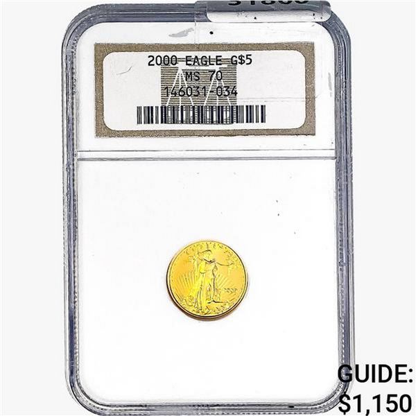 2000 1/10oz. Gold $5 Eagle NGC M70