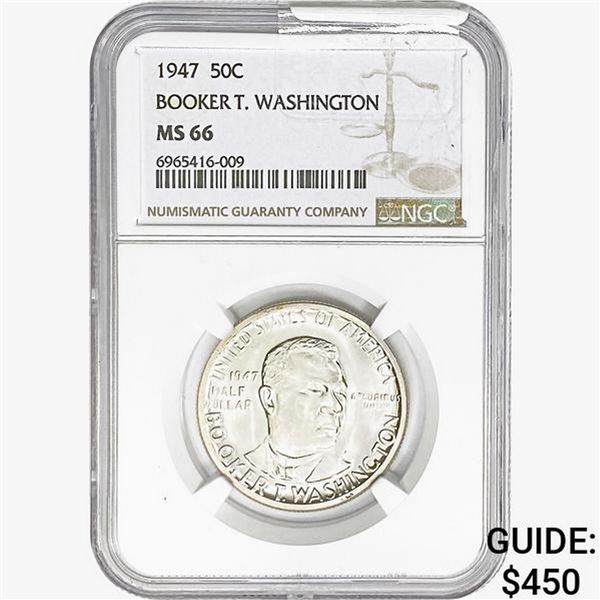 1947 Booker T Half Dollar NGC MS66