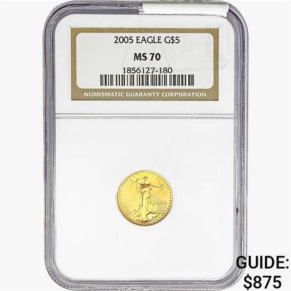 2005 1/10oz. Gold $5 Eagle NGC MS70