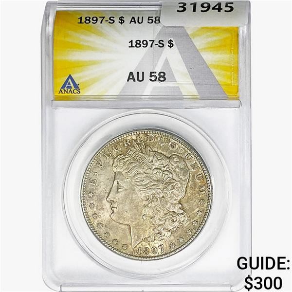 1897-S Morgan Silver Dollar ANACS AU58