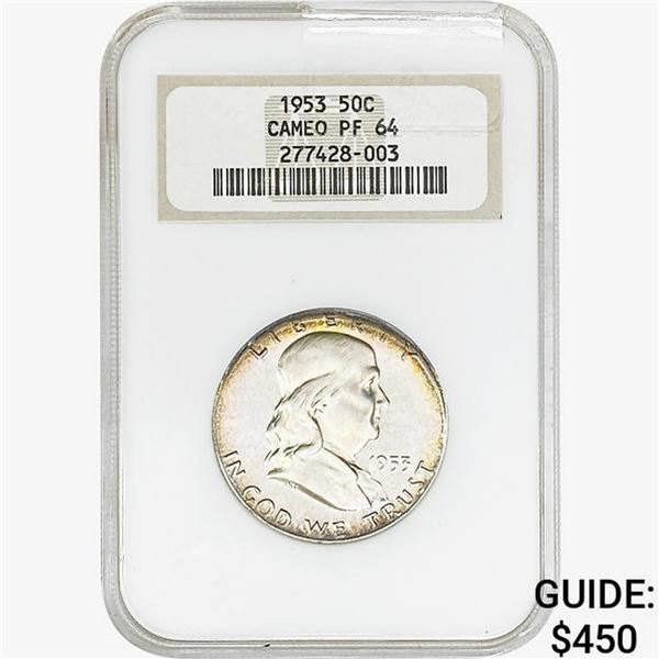 1953 Franklin Half Dollar NGC PF64 Cameo