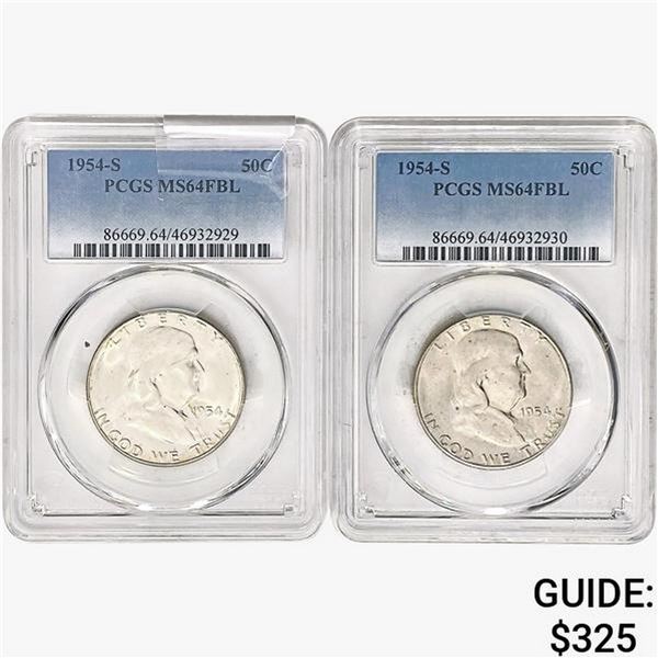 [2]1954-S Franklin Half Dollar PCGS MS64 FBL