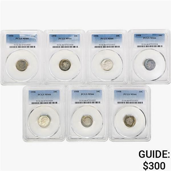 [7]1958 Roosevelt Dime PCGS MS66