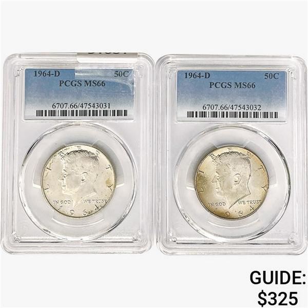 [2]1964-D Kennedy Half Dollar PCGS MS66