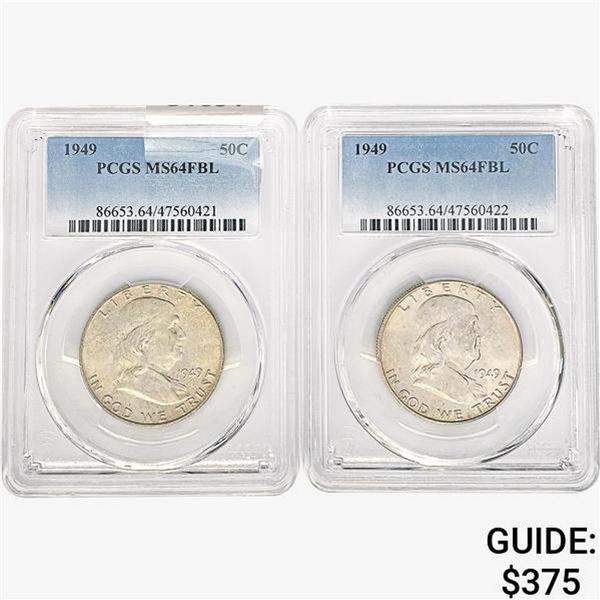 [2]1949 Franklin Half Dollar PCGS MS64 FBL